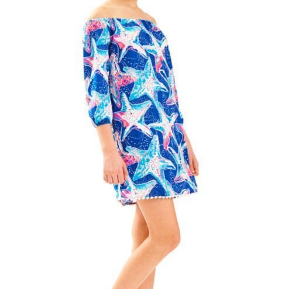 Lilly Pulitzer Girls Mini Enna Indigo Star Struck Dress